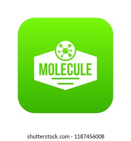 Molecule life icon green vector isolated on white background