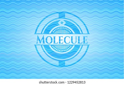 Molecule light blue water emblem background.