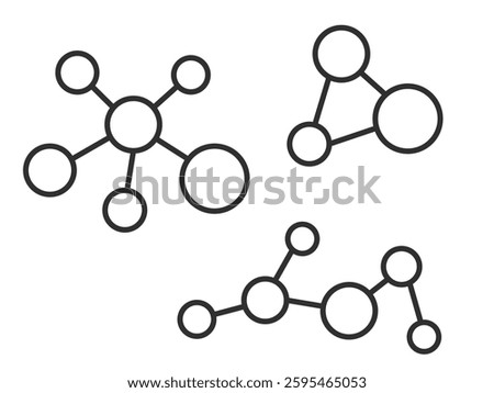 Molecule line icon, atom symbol, connection illustration