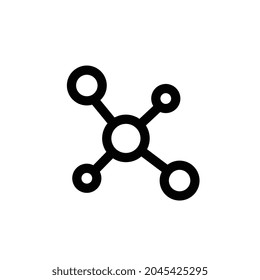 icono de la línea molécula para sitios web de negocios, aplicaciones y muchos más