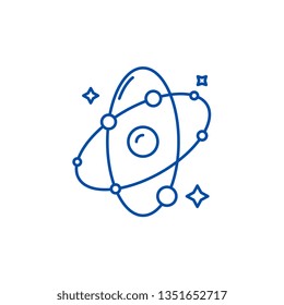 Molecule line icon concept. Molecule flat  vector symbol, sign, outline illustration.