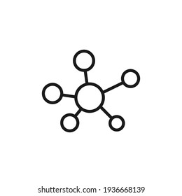 Molecule line icon. DNA outline symbol. Atom connection concept. Vector isolated on white