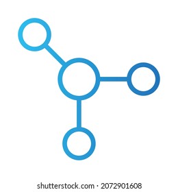Molecule line icon with gradient