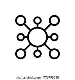 Molecule line icon. High quality black outline logo for web site design and mobile apps. Vector illustration on a white background.