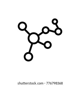 Molecule line icon. High quality black outline logo for web site design and mobile apps. Vector illustration on a white background.