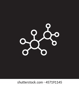 molecule line icon, outline vector logo, linear pictogram isolated on black, pixel perfect illustration