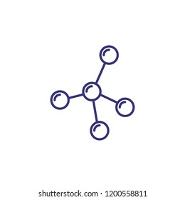 Molecule line icon. Science, biology, investigation. Science concept. Vector illustration for topics like science, investigation, biology.