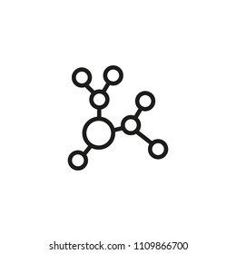 Molecule Line Icon. Structure, Bond, Compound, Ethanol. Chemistry Concept. Can Be Used For Topics Like Science, Education, Research, Analysis.