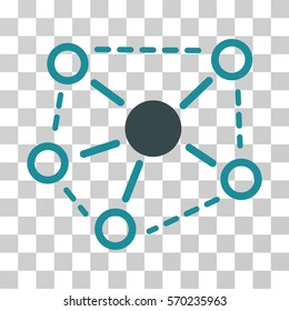 Molecule Links icon. Vector illustration style is flat iconic bicolor symbol, soft blue colors, transparent background. Designed for web and software interfaces.