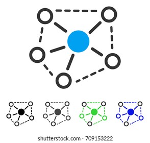 Molecule Links vector pictogram. Style is a flat graphic symbol in black, gray, blue, green color versions. Designed for web and mobile apps.