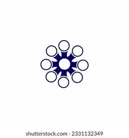 Molecule logo analyze mobile website design network connection app isolated background