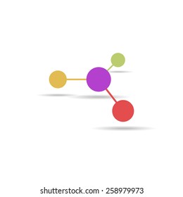 Molecule logo chemical emblem, creative science technology icon
