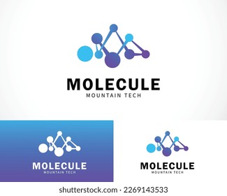 molecule logo creative science mountain molecular color gradient