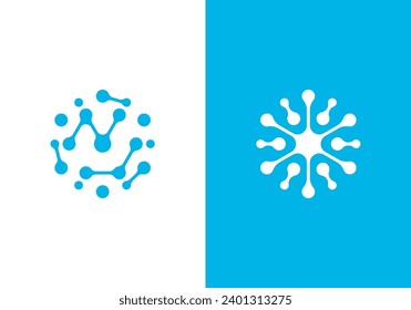 molecule logo design. connection technology icon template