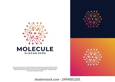 Molecule logo design. dot connection modern logo