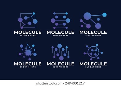 Molecule logo design. dot connection modern logo