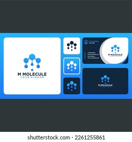 Logo-Design mit Buchstaben m und Visitenkarte