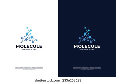 Molecule logo design. Scientific laboratory innovation icon.
