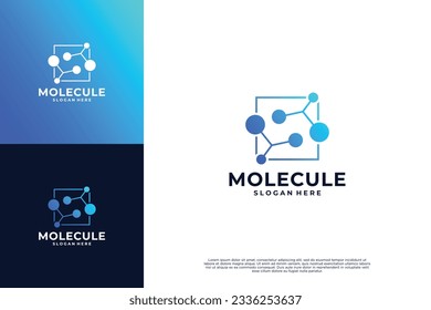 Molecule logo design. Scientific laboratory innovation icon.