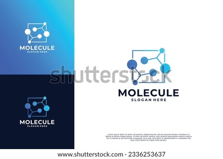 Molecule logo design. Scientific laboratory innovation icon.