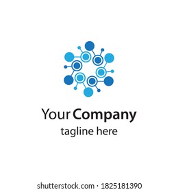 Molecule logo design vector illustration