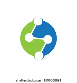 Molecule logo design vector illustration