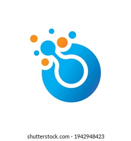 Ilustración vectorial de diseño de logotipo molecular