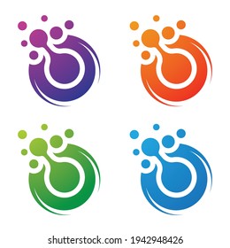 Ilustración vectorial de diseño de logotipo molecular