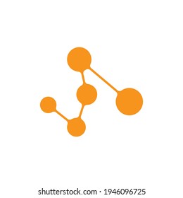Ilustración vectorial de diseño de logotipo molecular