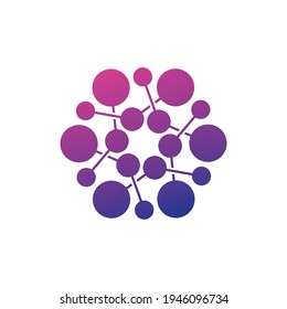 Ilustración vectorial de diseño de logotipo molecular