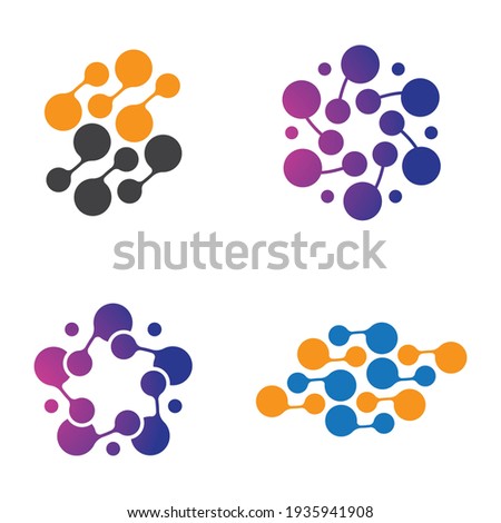 Molecule logo design vector illustration