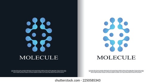 molecule logo design vector with modern creative unique style premium vector