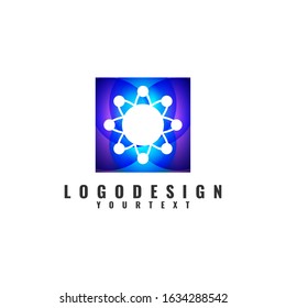 molecule logo design. vector template.