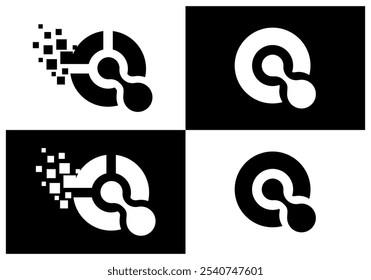 molecule logo design vector.connection and digital technology icon design