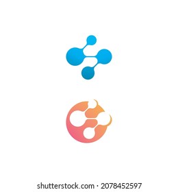 Molecule logo icon template for  science brand identity. 