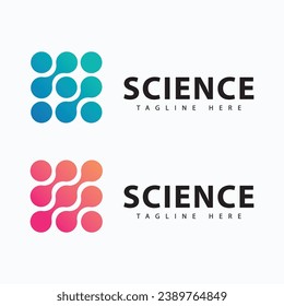 Plantilla de icono del logotipo molécula para la identidad de marca científica.