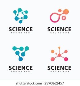 Molecule logo icon template for science brand identity.