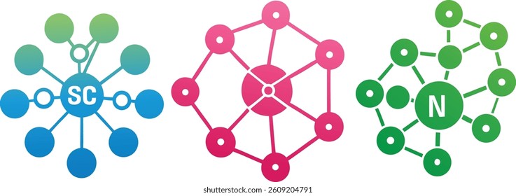 Molecule logo icon template for science brand identity
