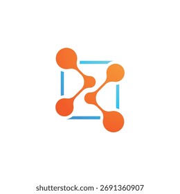Molecule logo icon template for science brand identity.