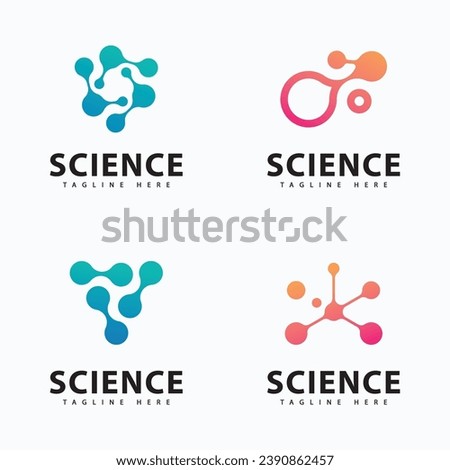 Molecule logo icon template for science brand identity.