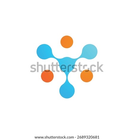 Molecule logo icon template for science brand identity.