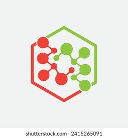 Molecule Logo illustration vector image and perfect symbol template design for chemical elements, education, science, nuclear, etc on gray background