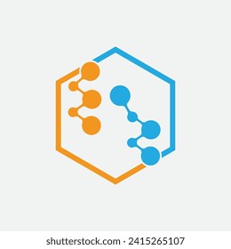 Molecule Logo illustration vector image and perfect symbol template design for chemical elements, education, science, nuclear, etc on gray background