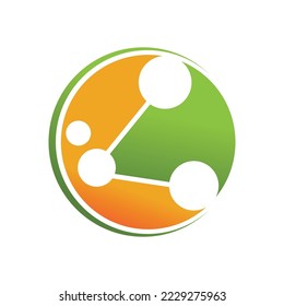 Plantilla vectorial de ilustración de logotipo molécula