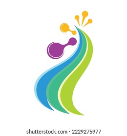 Plantilla vectorial de ilustración de logotipo molécula