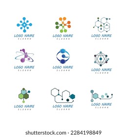 Molecule logo illustration vector template
