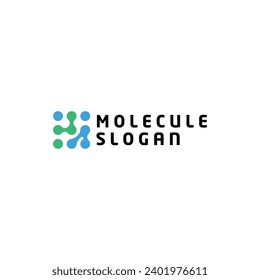 Logo molécula estructura científica ADN molécula química átomo vectores de lujo