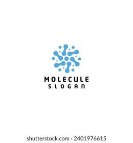 Molecule logo scientific structure DNA molecule chemistry atom luxury vector concept