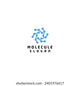 Molecule logo scientific structure DNA molecule chemistry atom luxury vector concept