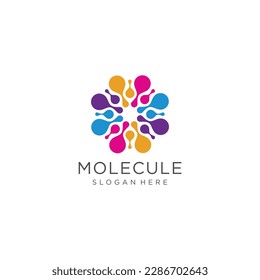 Molecule logo with technology concept